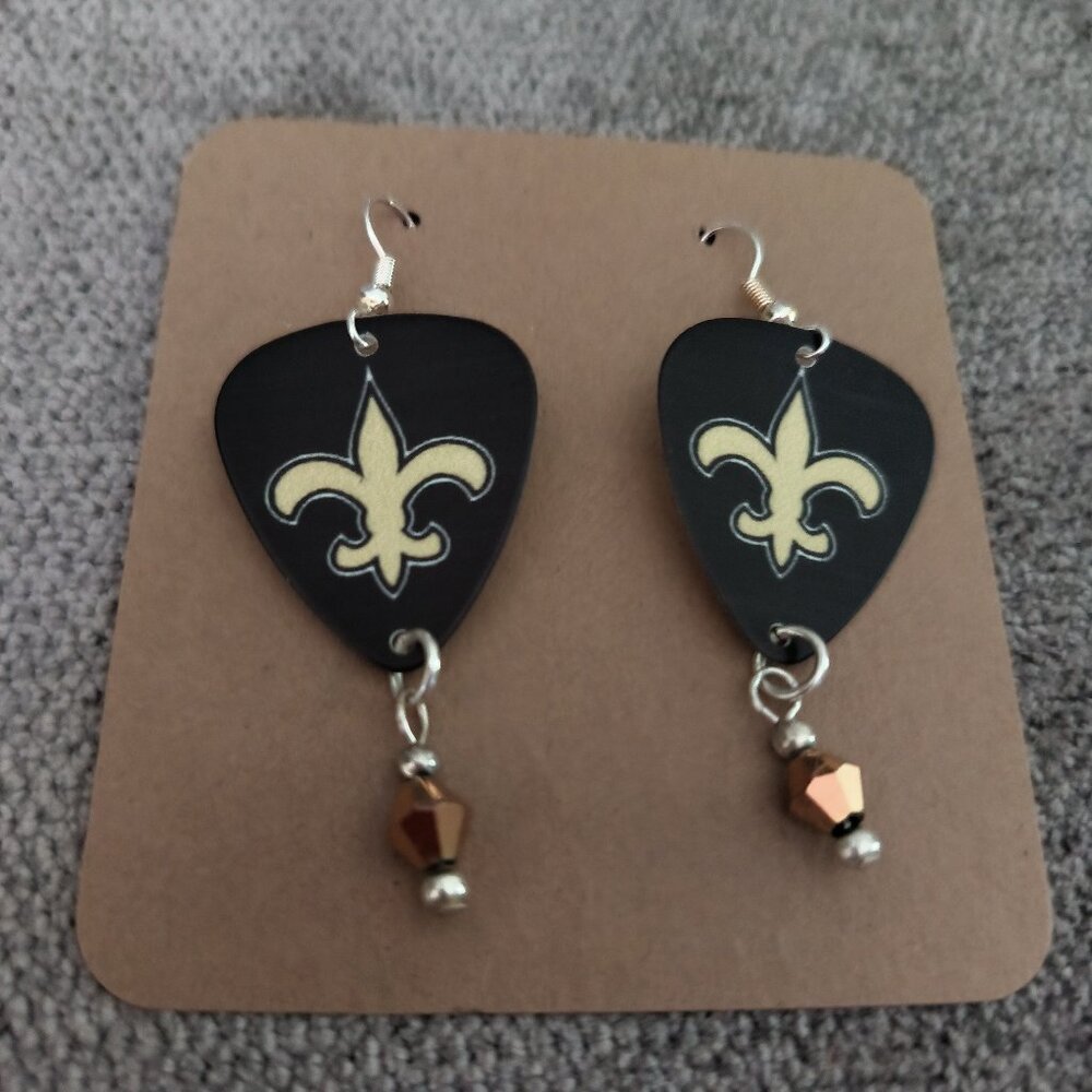 Women's NEW ORLEANS SAINTS GUITAR PICK EARRINGS